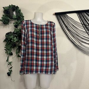 Kenzie Plaid Women's Top - Red, Blue, White